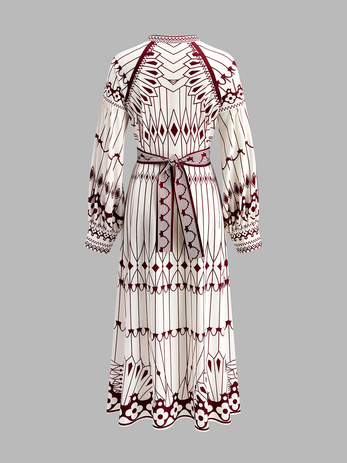 Sofia | Elegantes Boheme Kleid mit Standkragen und Split-Details