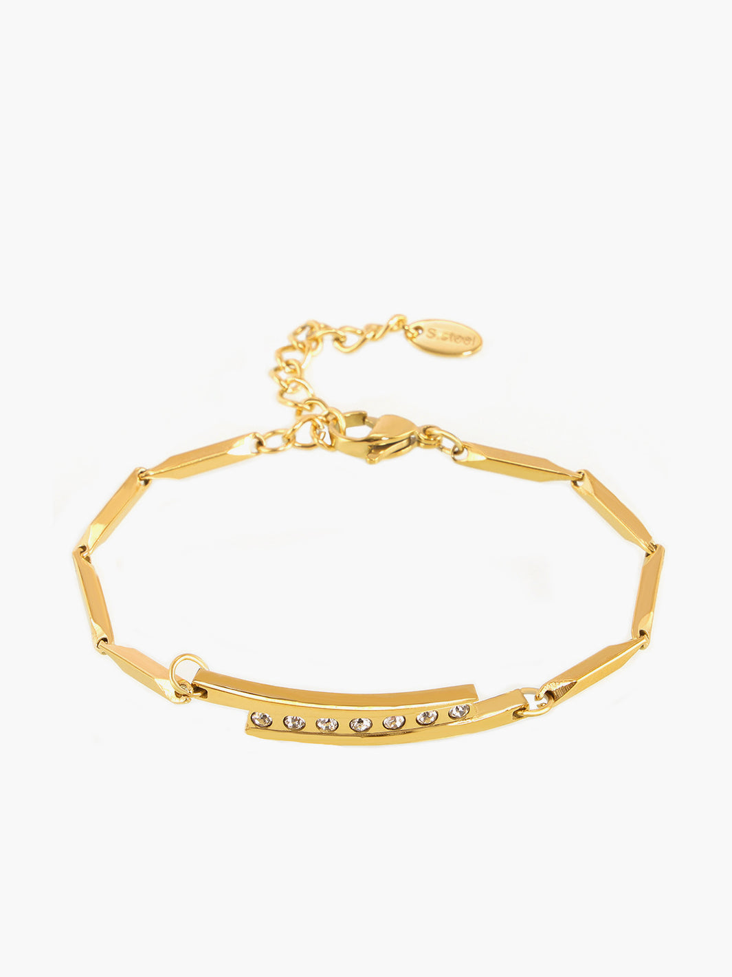 Anton | Elegantes Strass Armband aus Titanstahl