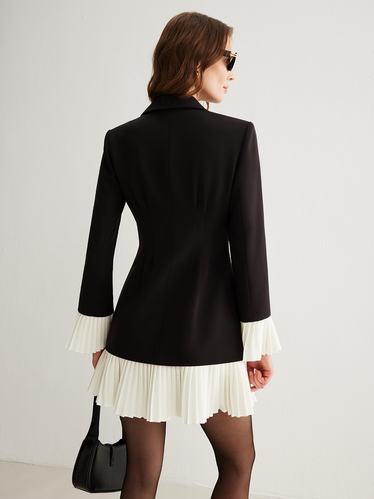 Leonie | Plissee-Kleid mit V-Ausschnitt und zwei Farben