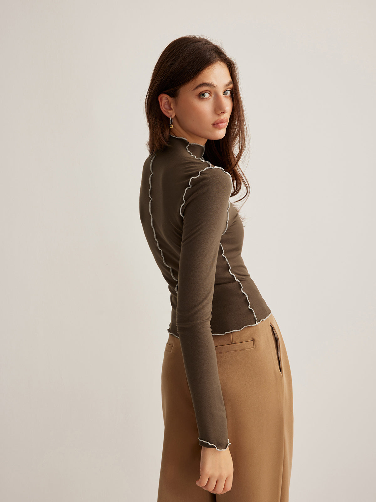 Maxine | Jersey-Shirt mit Wellenpaspelierung