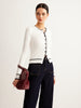 Leni | Kontrastbesatz Rippstrick-Cardigan