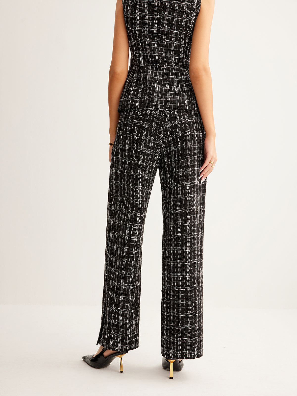 Max | Entspannte Karierte Tweed-Hose