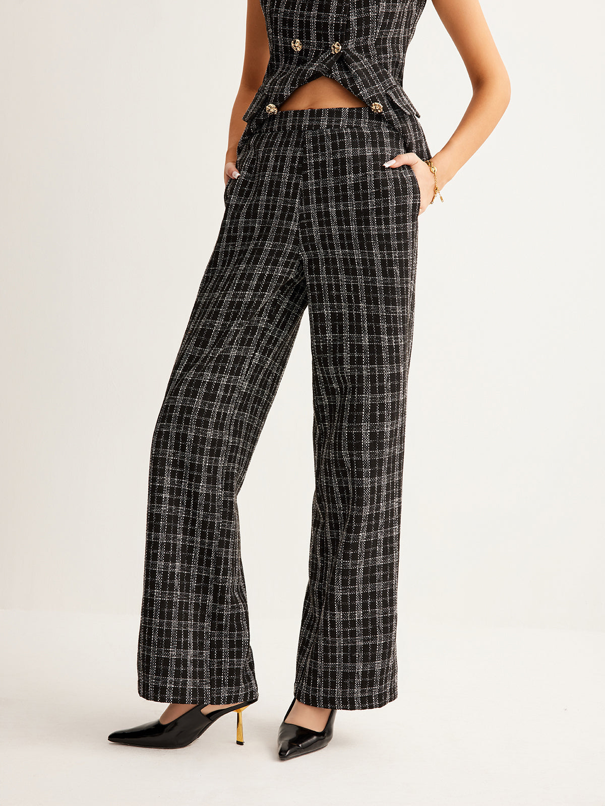 Max | Entspannte Karierte Tweed-Hose