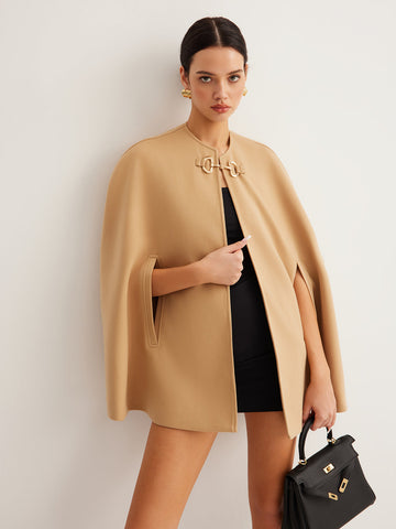 Clara | Eleganter Tweed-Cloak mit Metall-Details