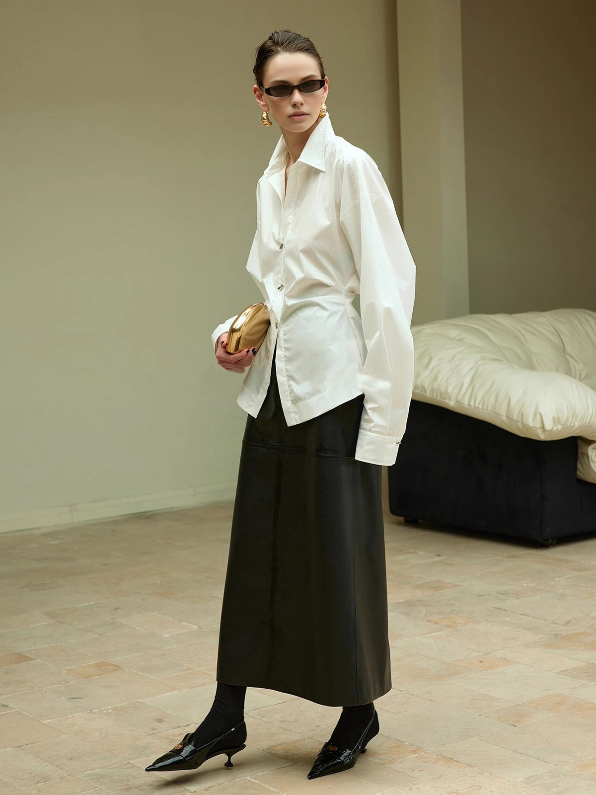 Felix | Baumwoll-Polohemd mit seitlichen Falten