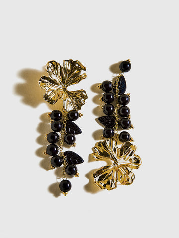 Mia | Bezaubernde Metal Flower Ball Beaded Tassel Ohrringe