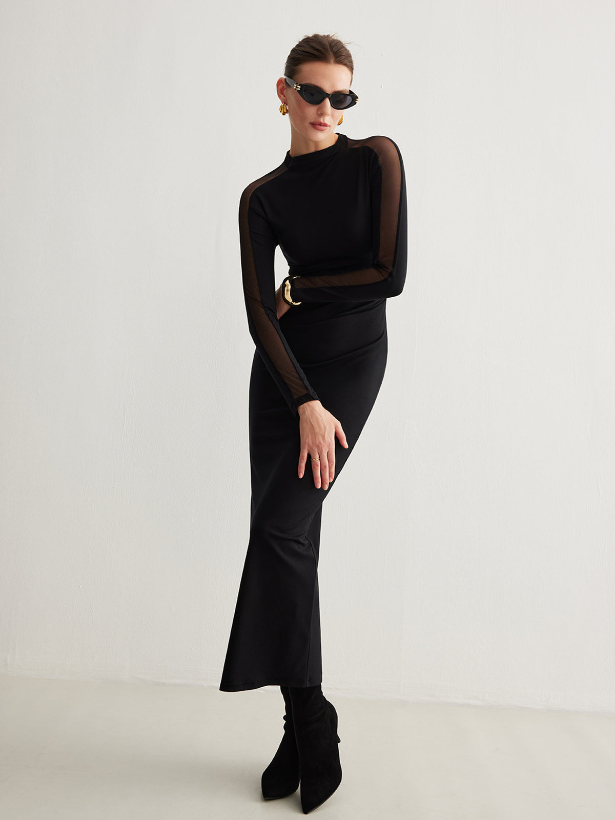 Clara | Elegantes Kleid mit Tüllärmeln