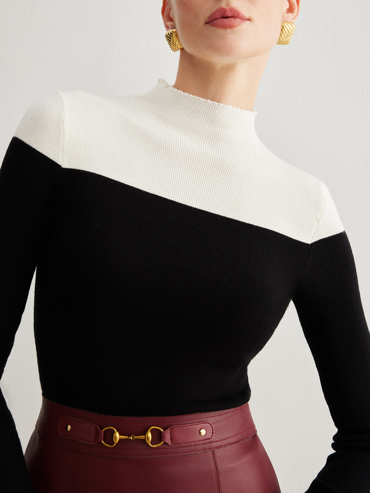 Lara | Stilvolles Farbblock-Stricktop