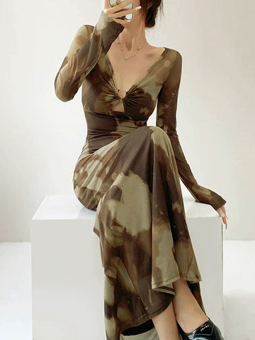 Clara | Verführerisches U-Ring Ombre Slim Dress