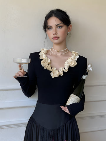 Clara | Elegante Baumwollbluse mit floralen Akzenten