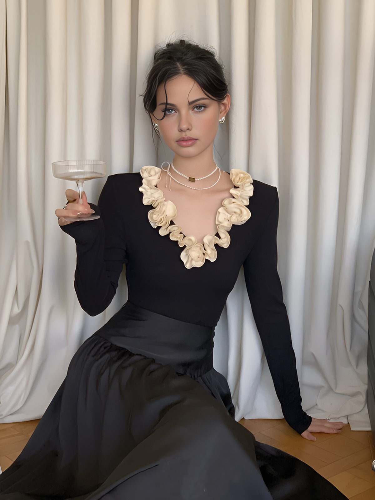 Clara | Elegante Baumwollbluse mit floralen Akzenten