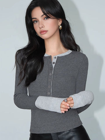 Clara | 2-in-1 Color Block Jersey-Top