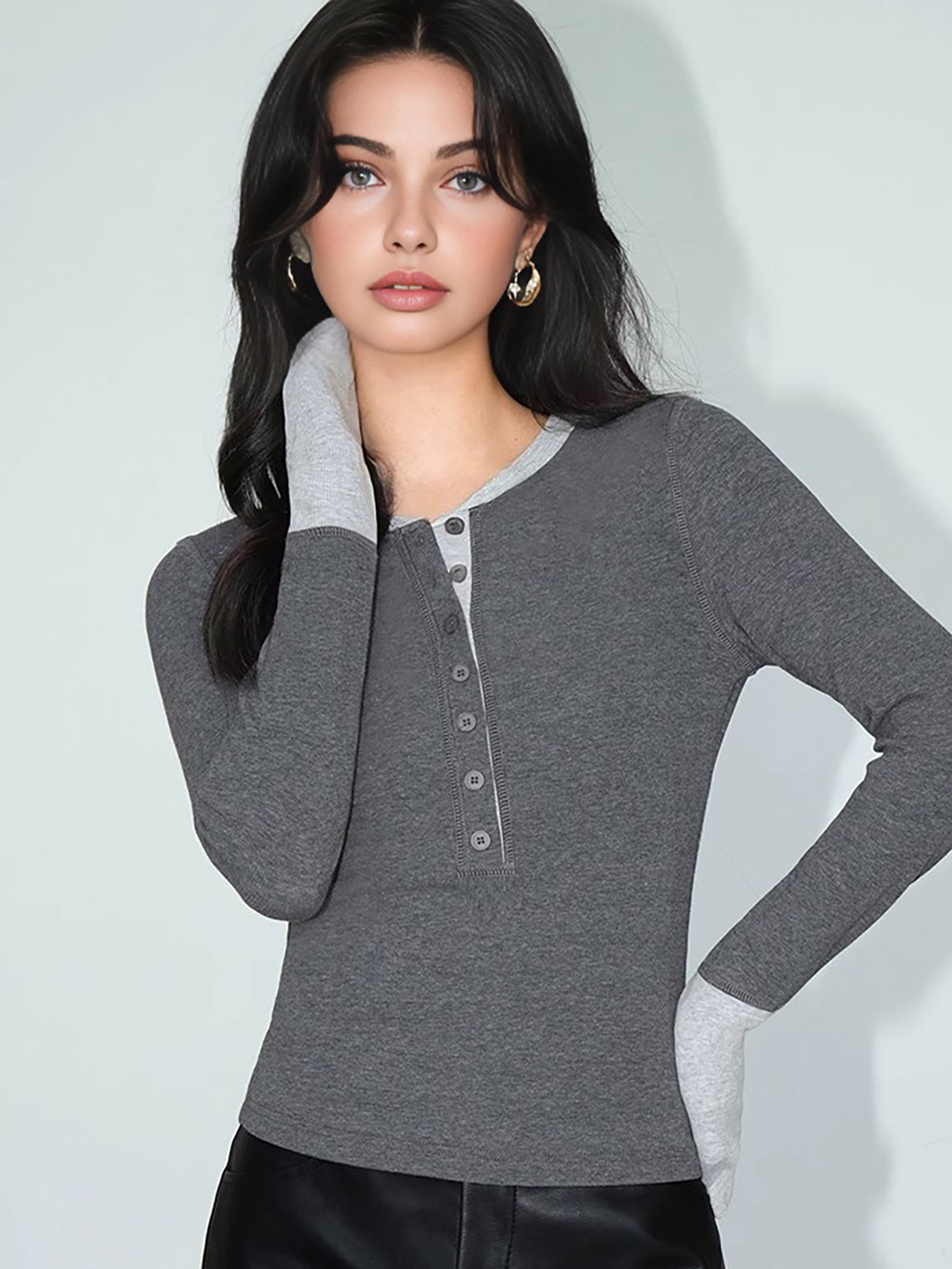 Clara | 2-in-1 Color Block Jersey-Top