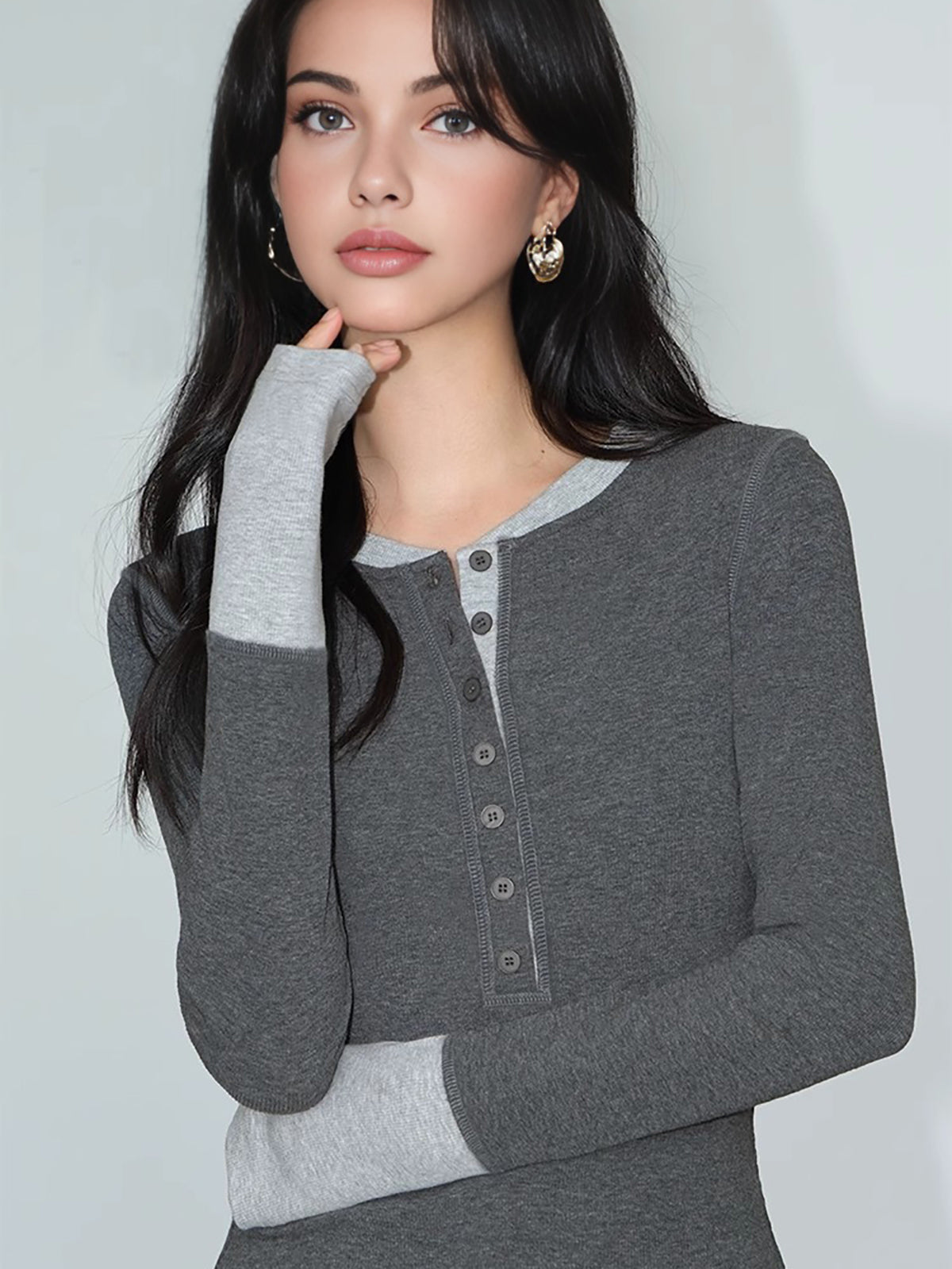 Clara | 2-in-1 Color Block Jersey-Top