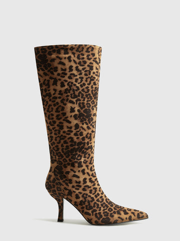 Anja | Leopardbedruckte Knöchelhohe Reißverschluss-Stiefel