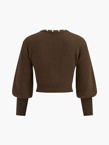 Clara | Elegantes Strickoberteil mit Lantern-Ärmeln