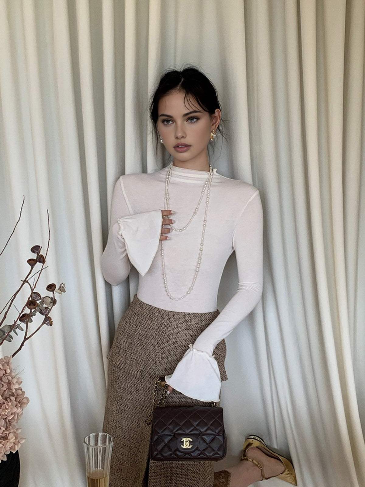 Clara | Elegantes Jersey-Top mit Rüschensaum