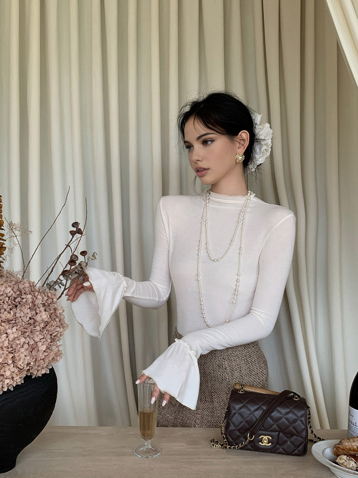 Clara | Elegantes Jersey-Top mit Rüschensaum