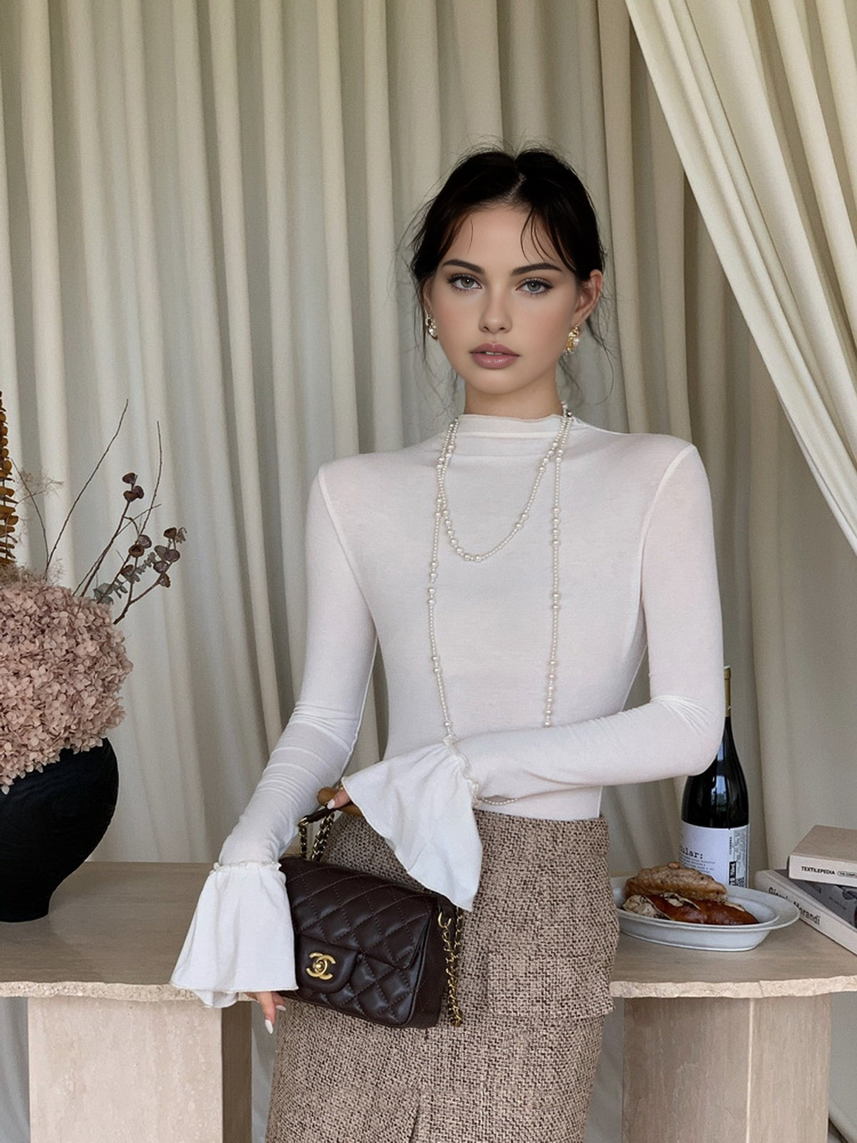 Clara | Elegantes Jersey-Top mit Rüschensaum