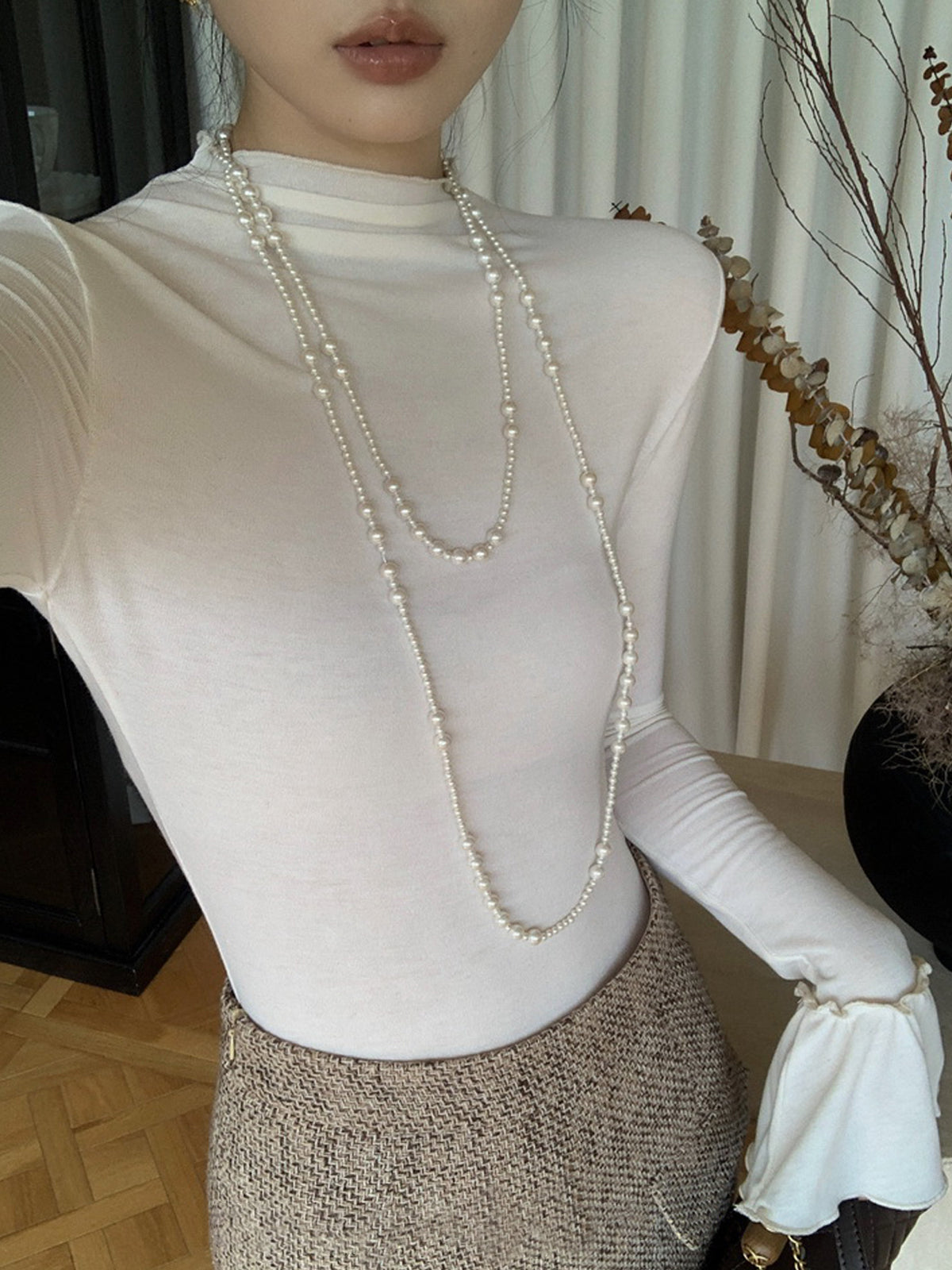 Clara | Elegantes Jersey-Top mit Rüschensaum