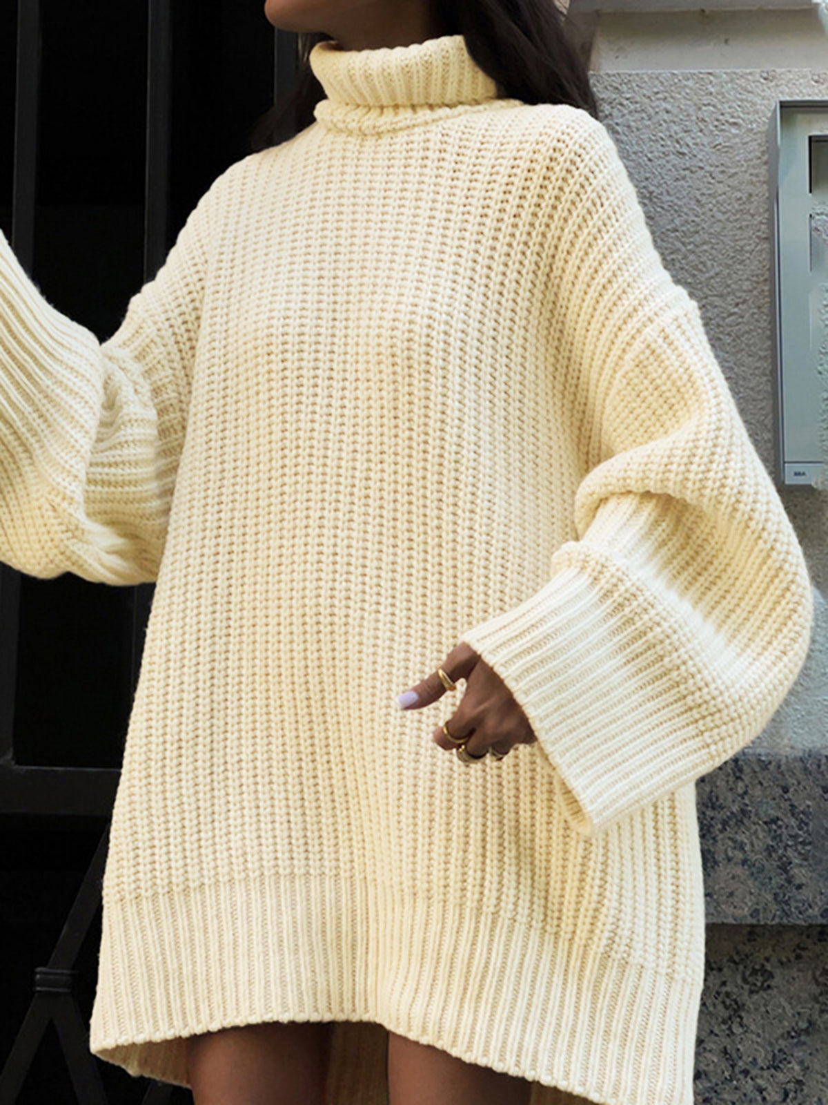 Lena | Stilvolles Rollkragenpullover Kleid