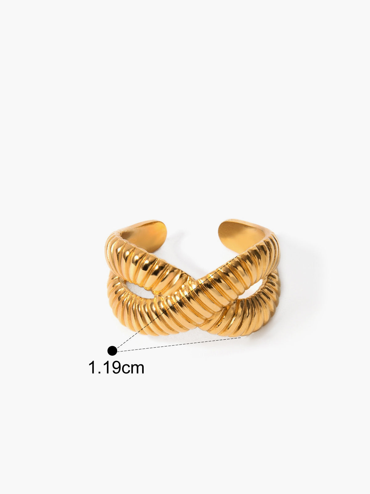 Felix | Eleganter Cross Ripple Offener Ring