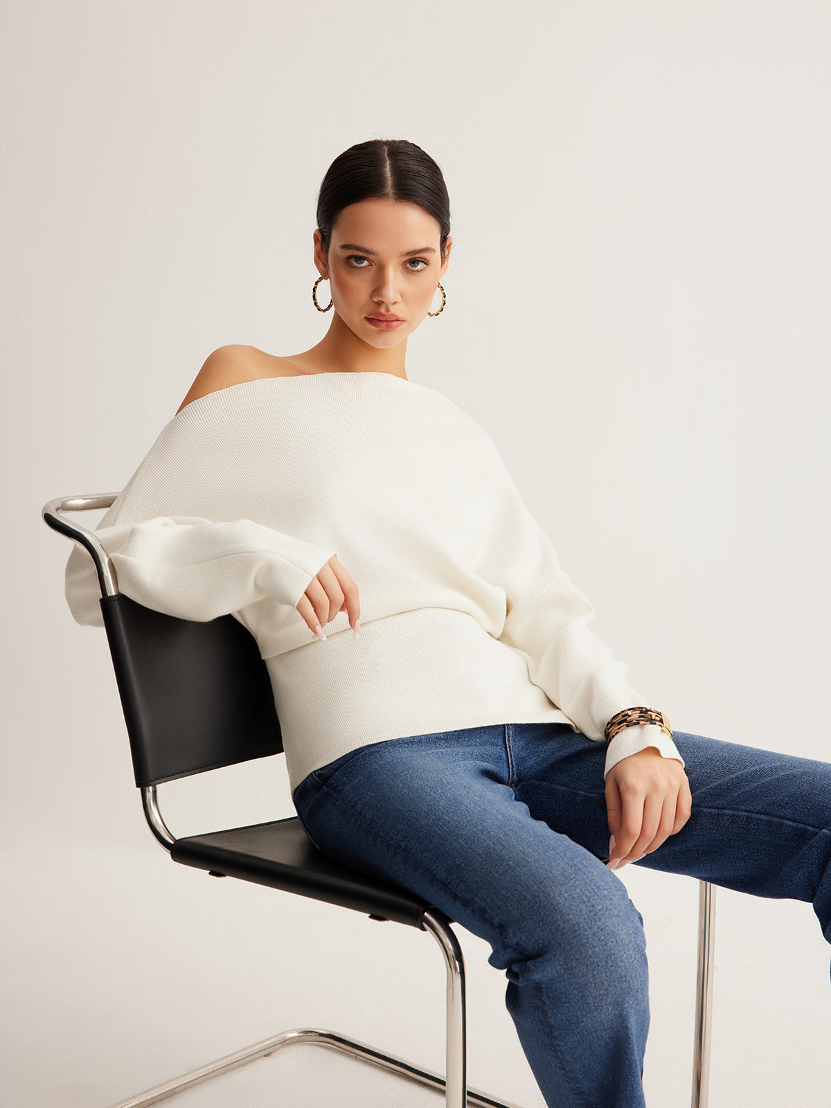 Anja | Asymmetrisches Stricktop mit Wollmischung