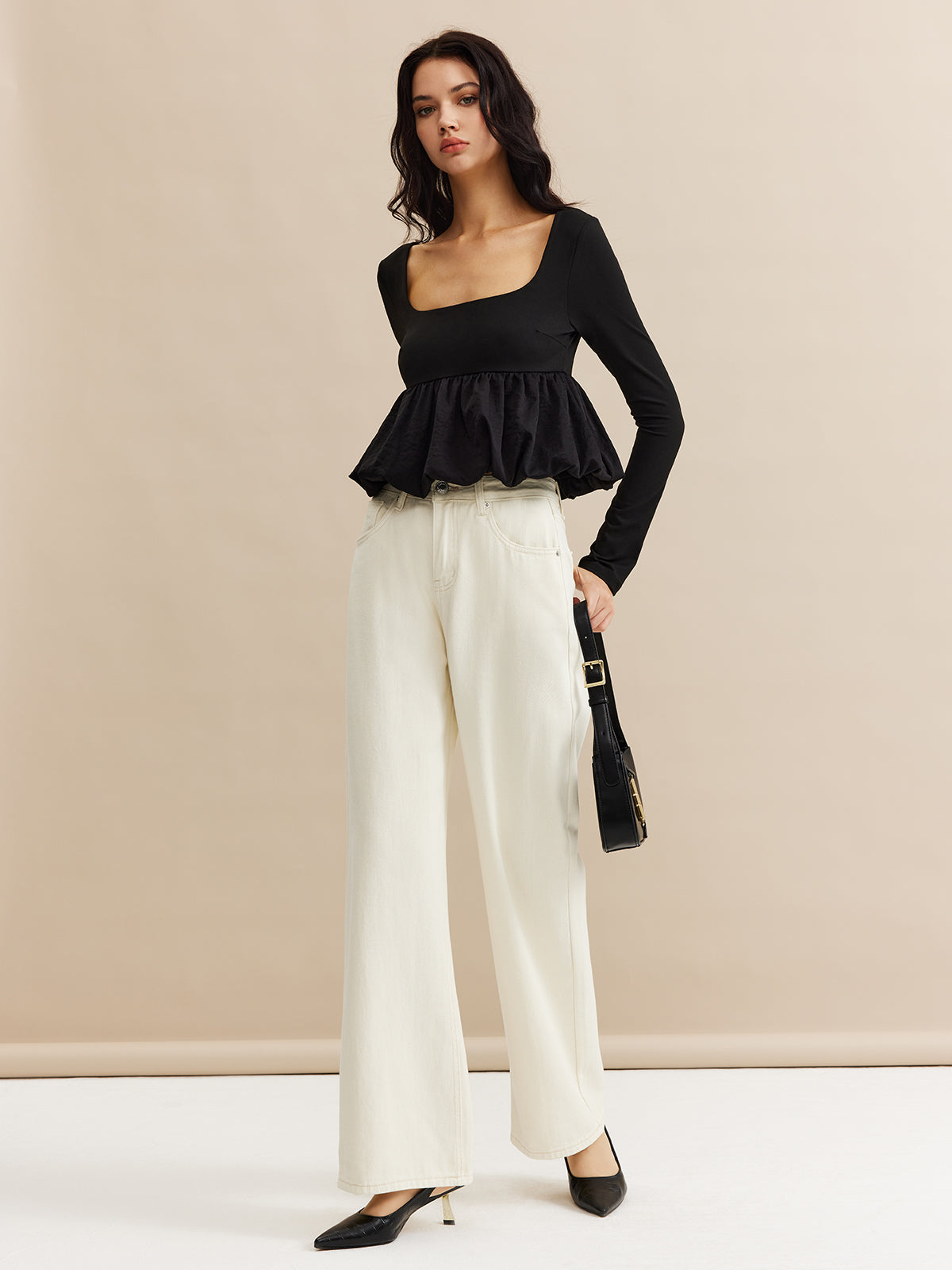 Clara | Elegante Bluse mit quadratischem Ausschnitt