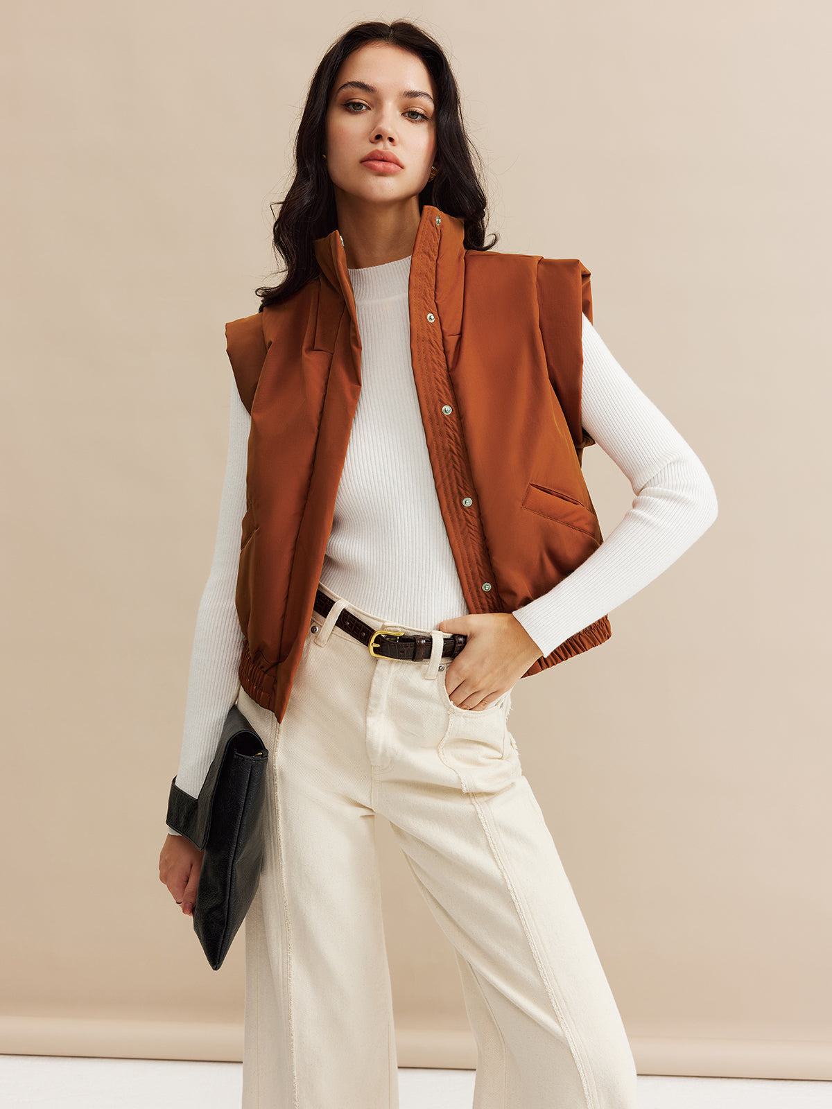 Felix | Stehkragen-Warmweste mit Knöpfen