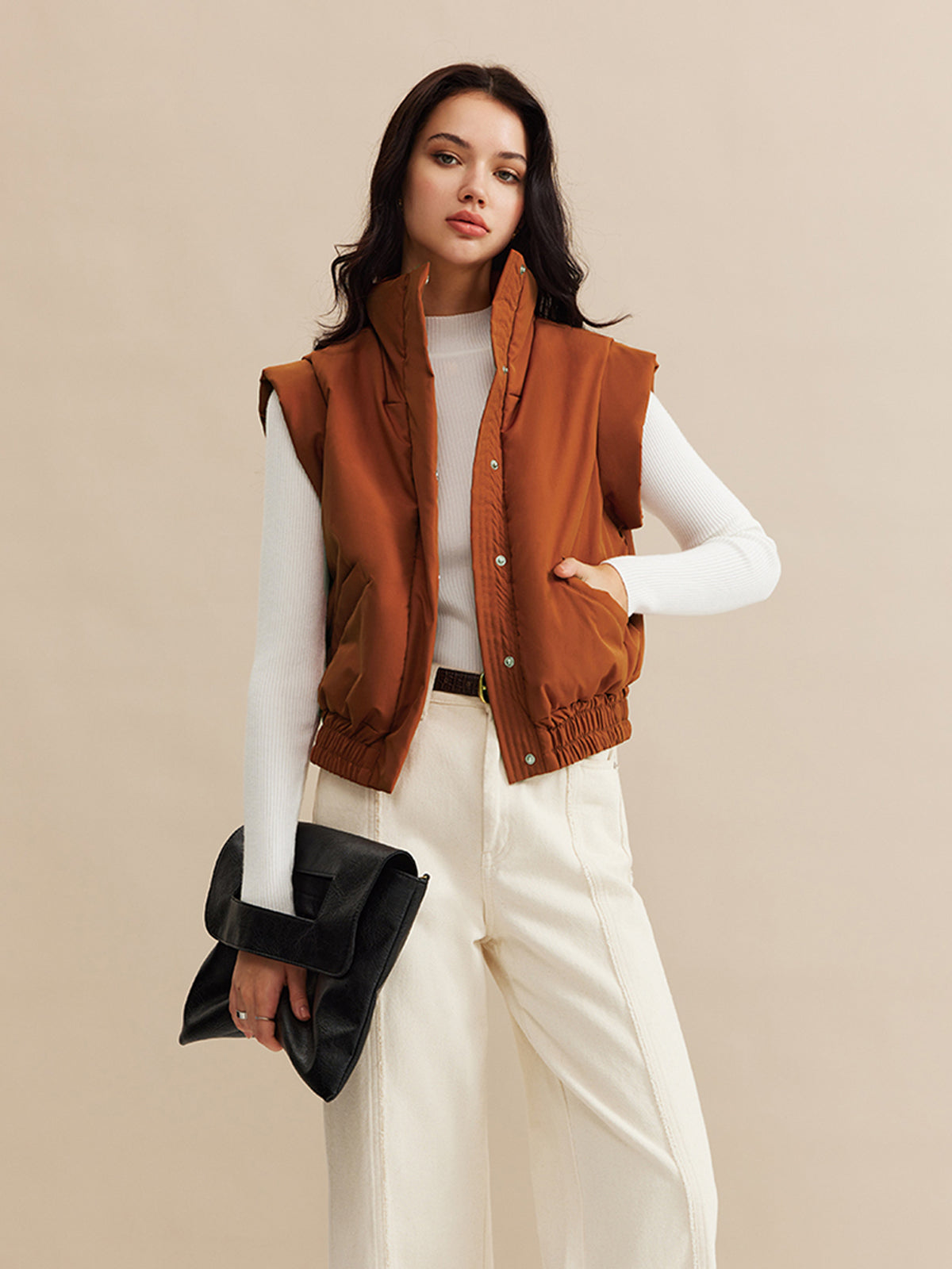 Felix | Stehkragen-Warmweste mit Knöpfen