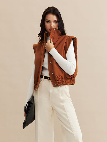 Felix | Stehkragen-Warmweste mit Knöpfen