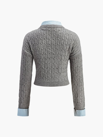 Leo | 2-in-1 Knittertop mit Knöpfen