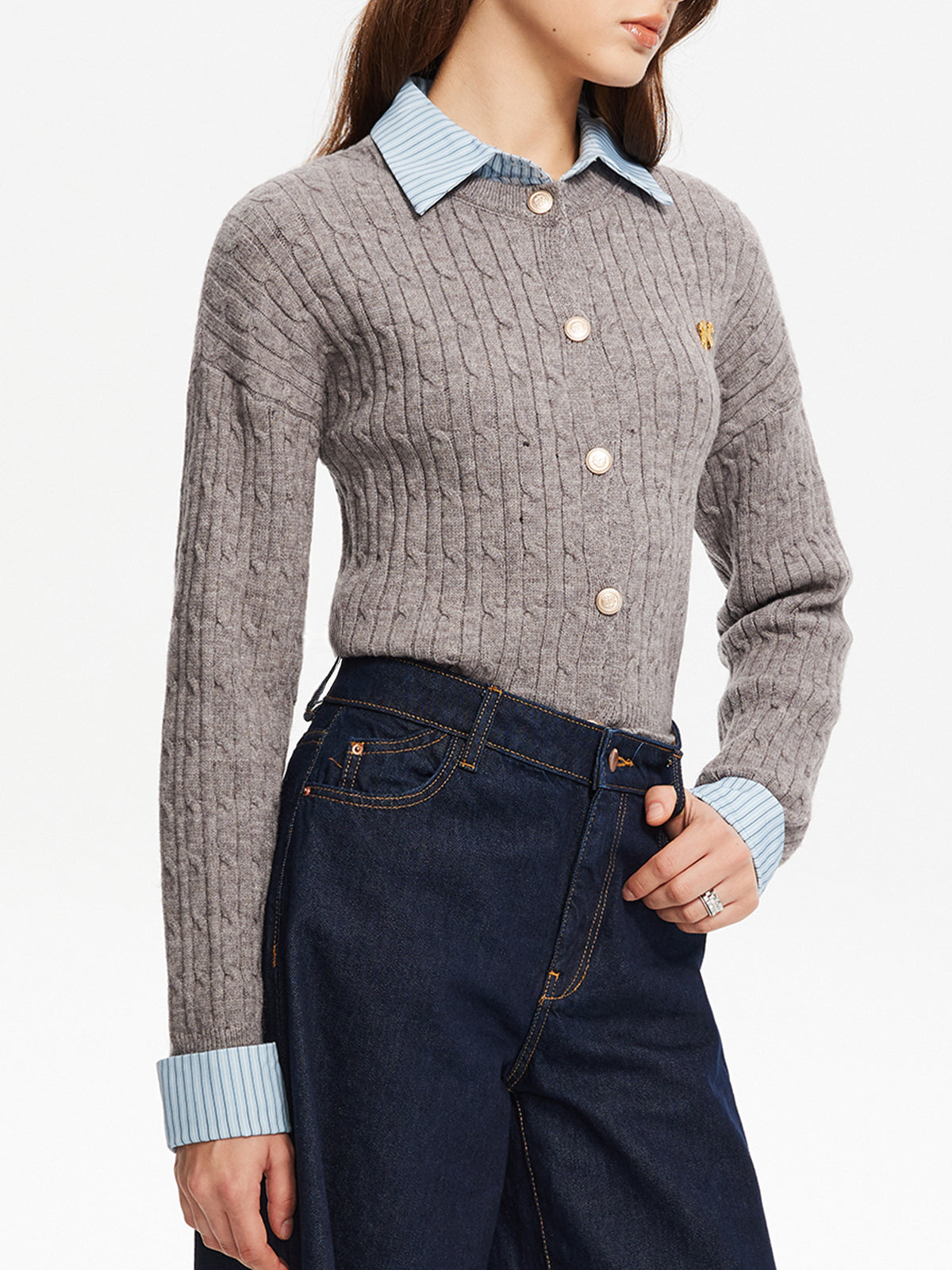 Leo | 2-in-1 Knittertop mit Knöpfen