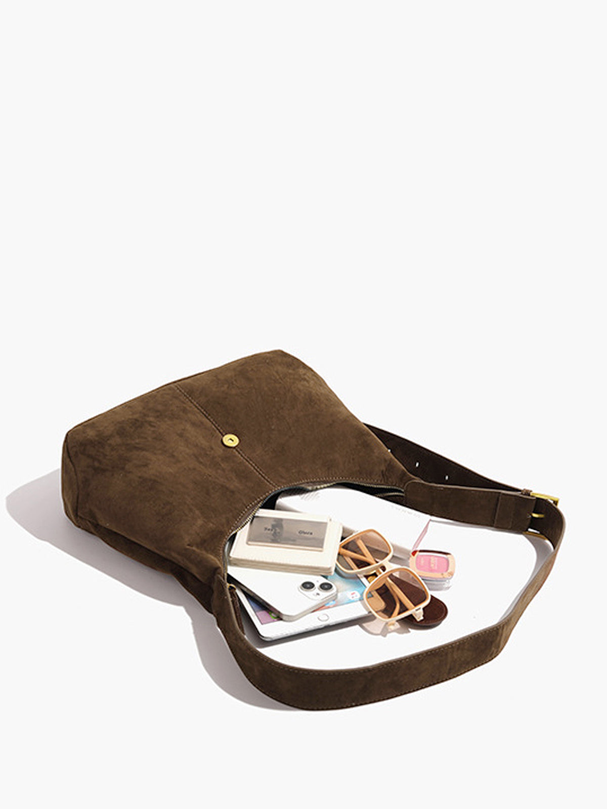 Leonie | Retro Schnallen- und Reißverschluss-Crescent Bag