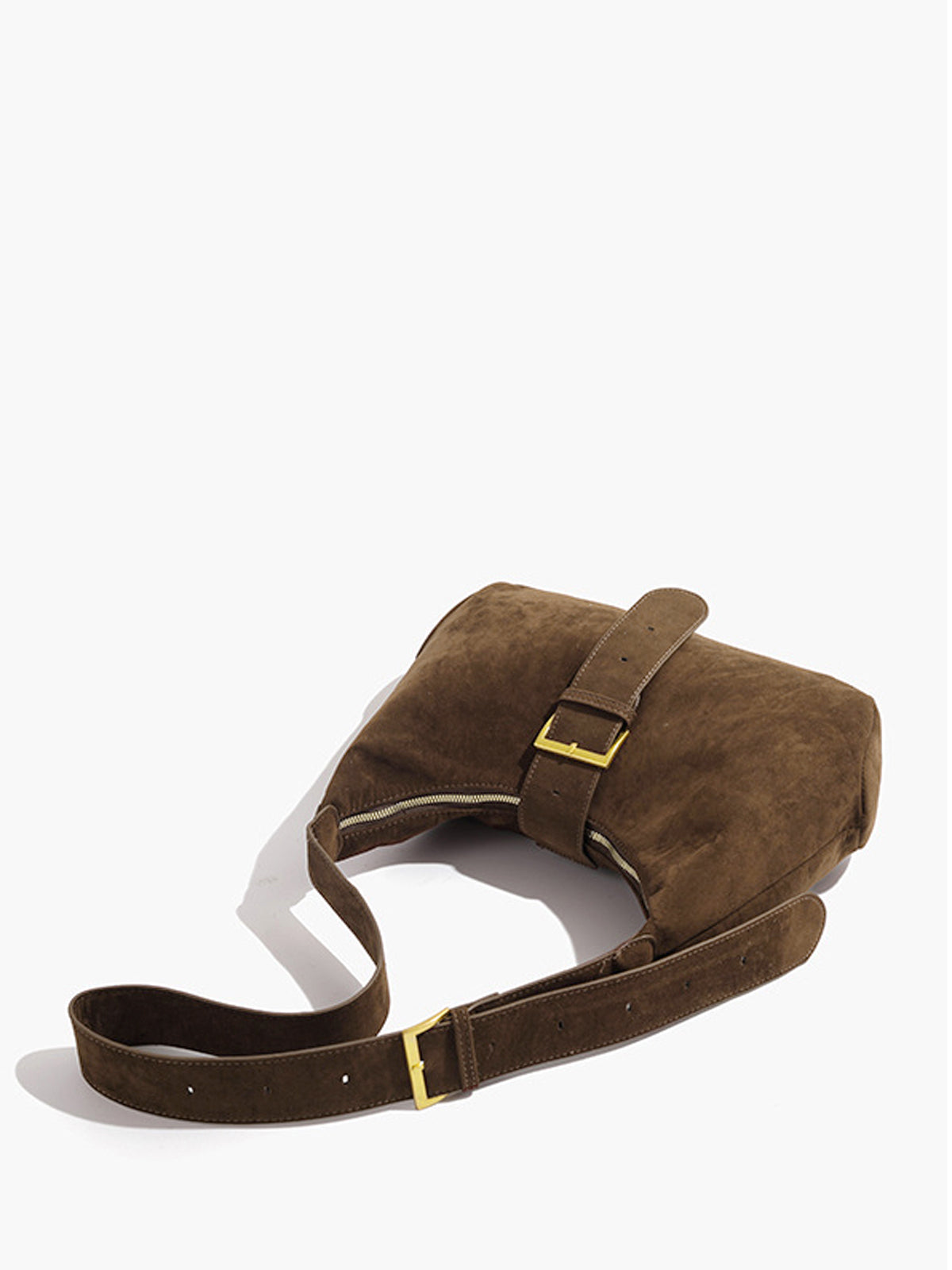 Leonie | Retro Schnallen- und Reißverschluss-Crescent Bag