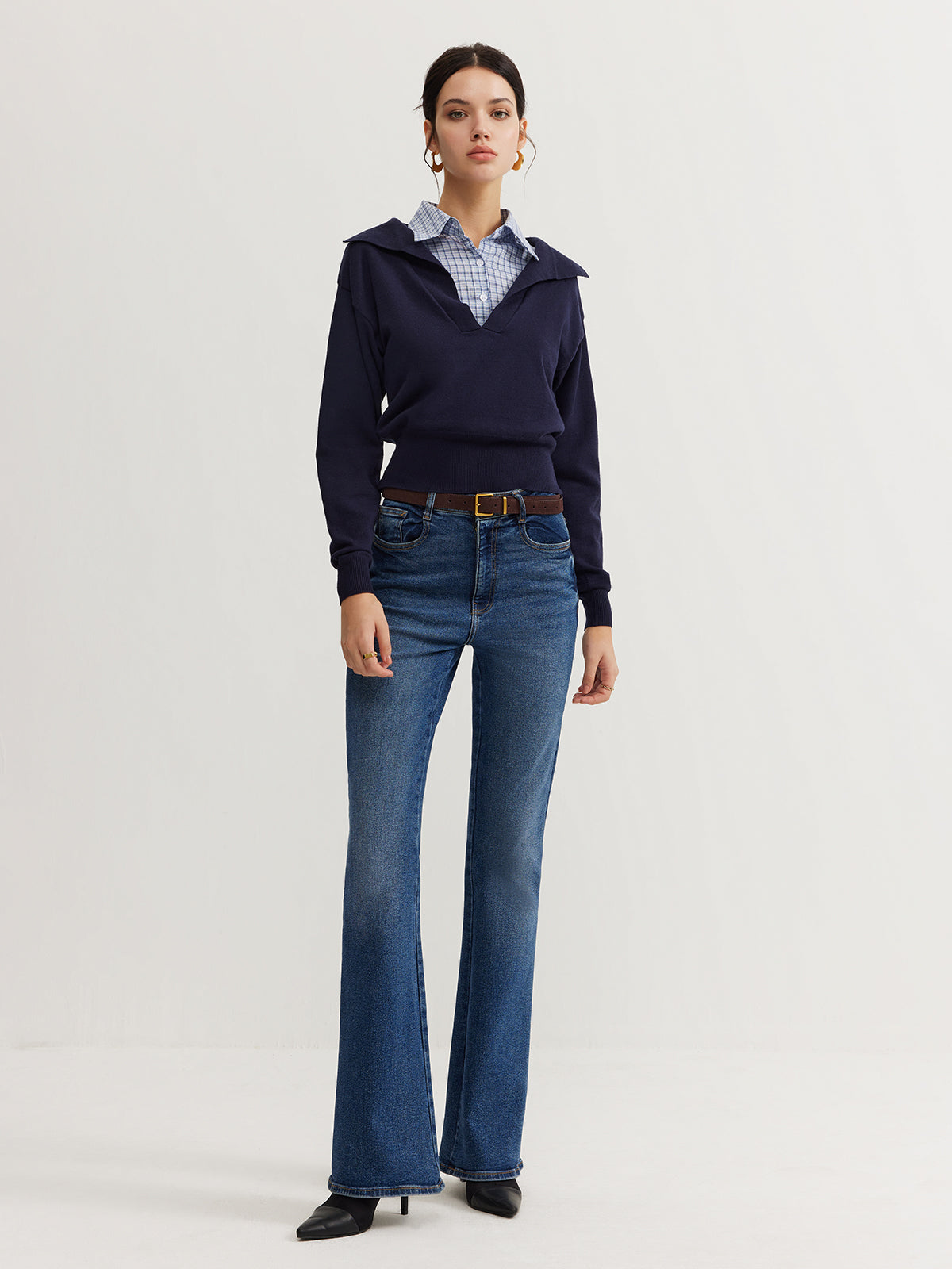 Paul | Lässiges 2-in-1 Strickoberteil mit Kragen