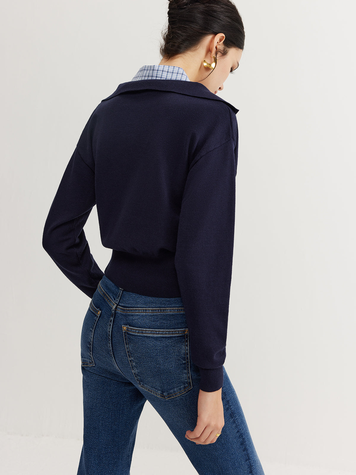 Paul | Lässiges 2-in-1 Strickoberteil mit Kragen