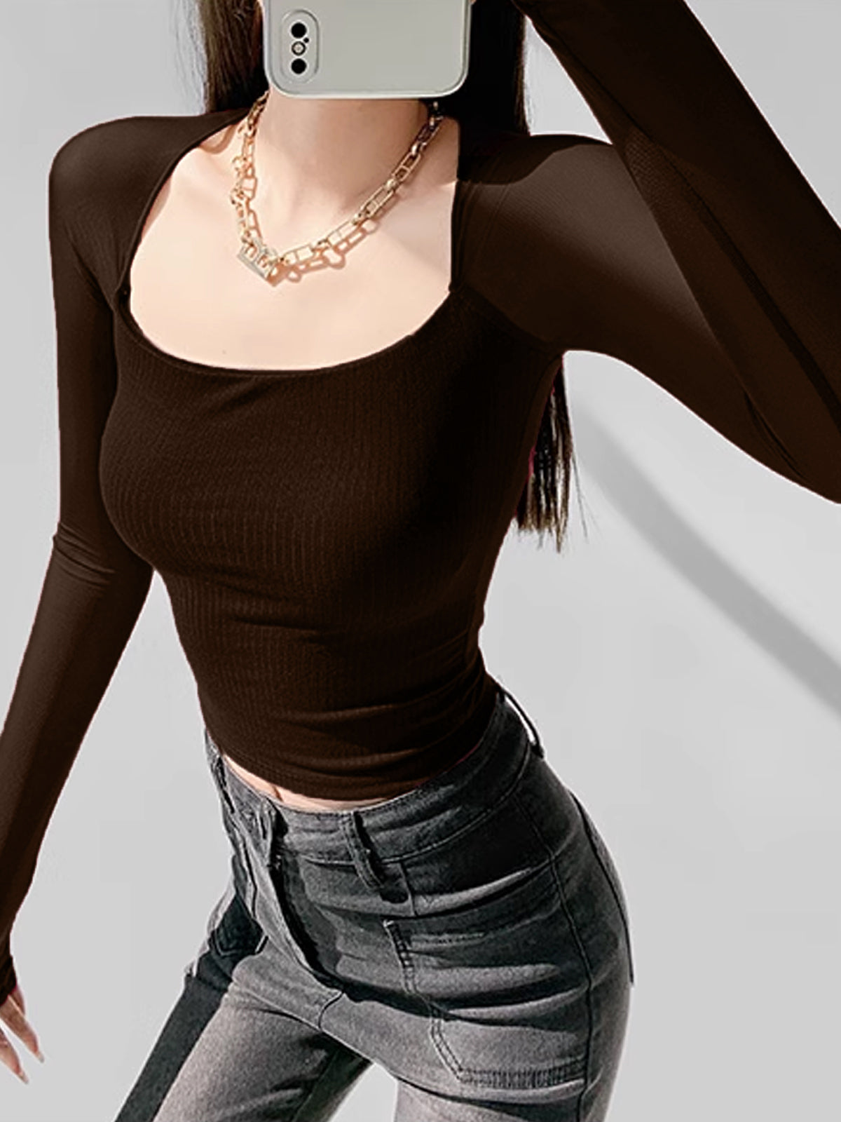 Lisa | Verführerische Bluse mit quadratischem Ausschnitt