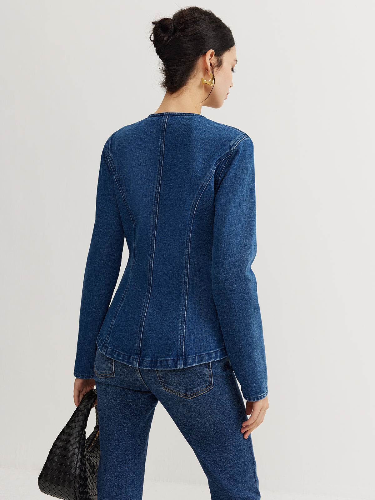Clara | Elegante Denim Slim Bluse