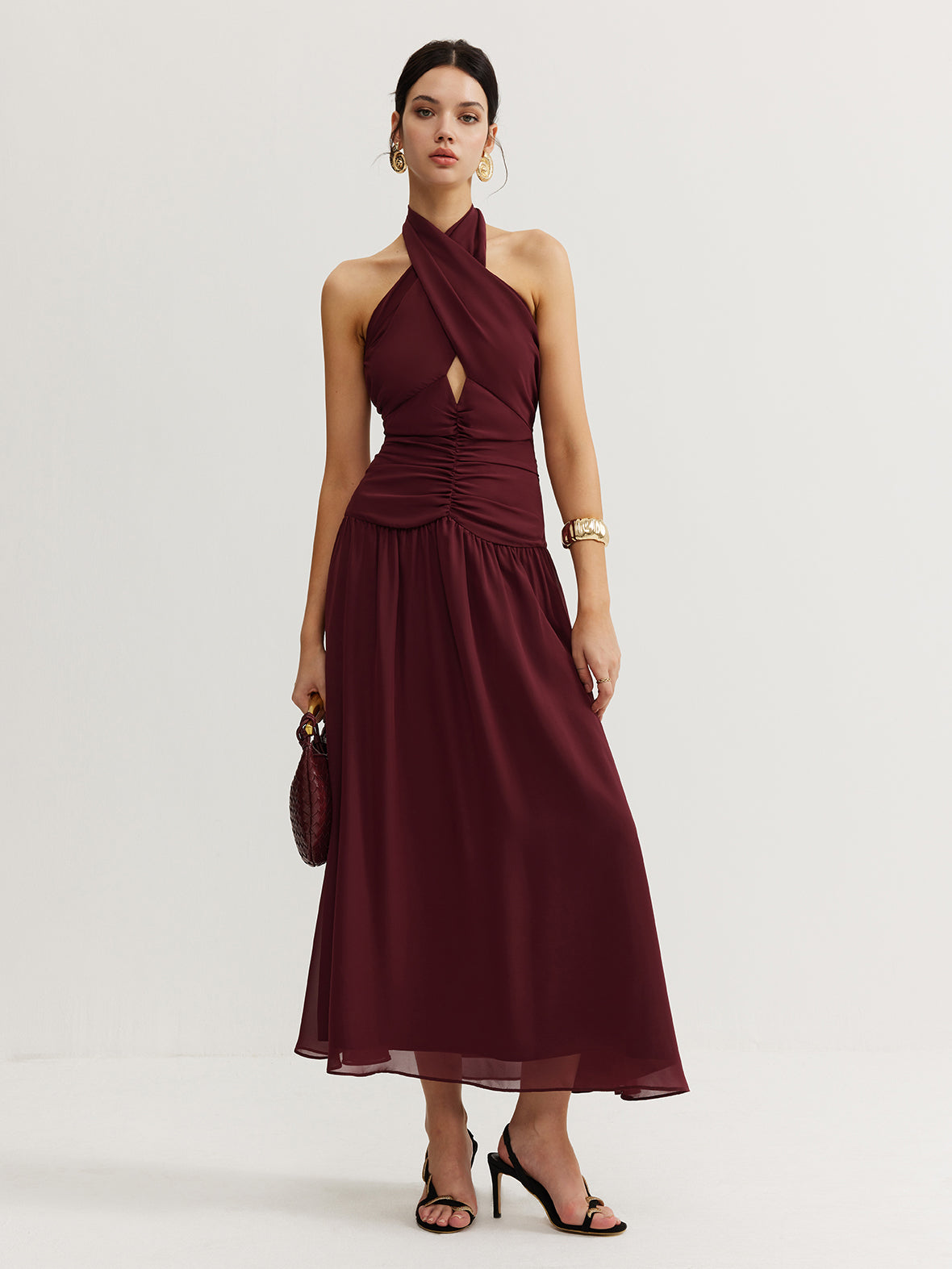 Anna | Elegantes Halter-Plissee-Maxikleid