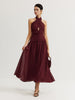 Anna | Elegantes Halter-Plissee-Maxikleid