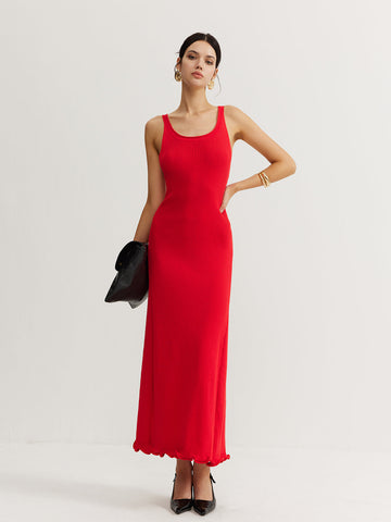 Clara | Zeitloses Maxikleid mit Rippstruktur