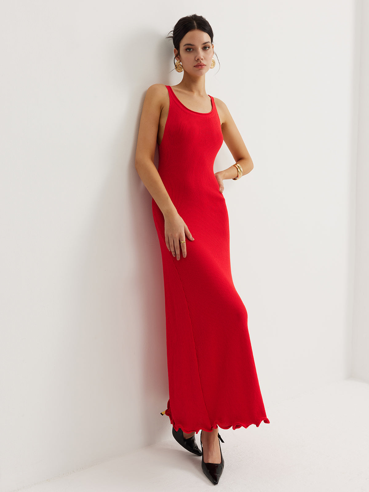 Clara | Zeitloses Maxikleid mit Rippstruktur