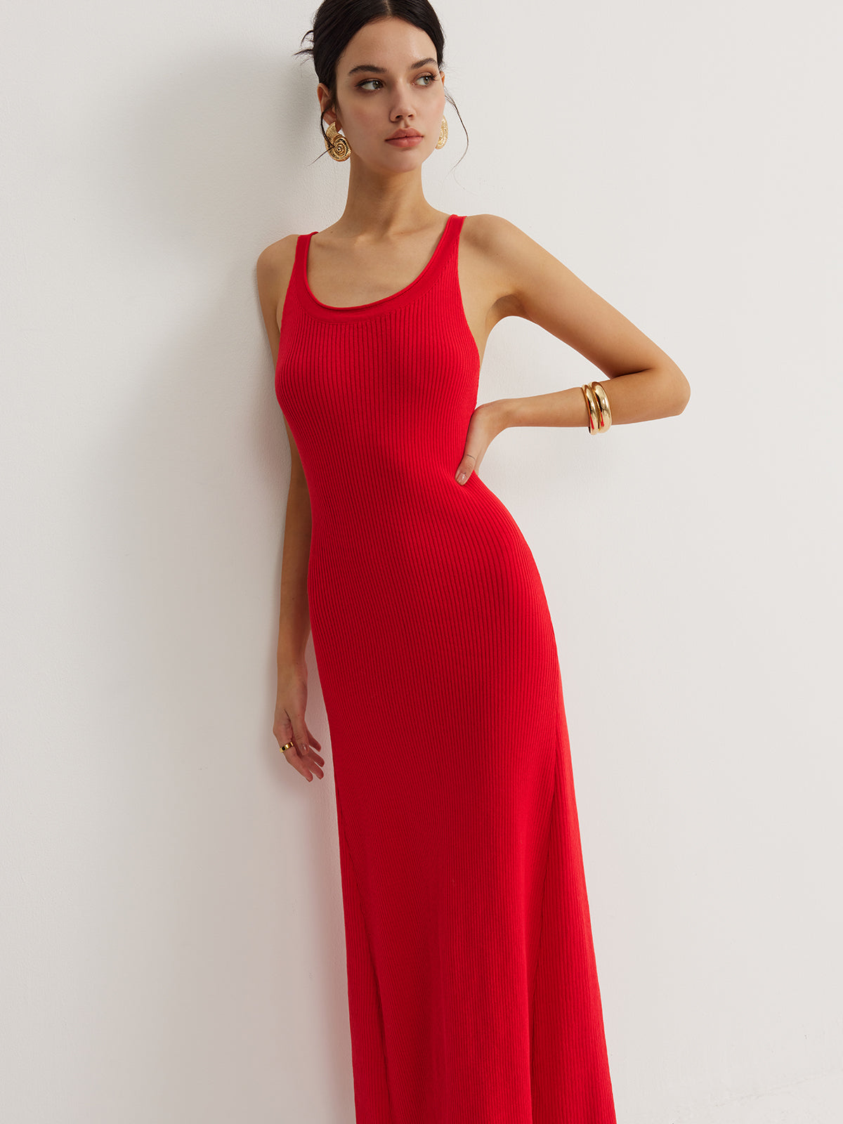 Clara | Zeitloses Maxikleid mit Rippstruktur