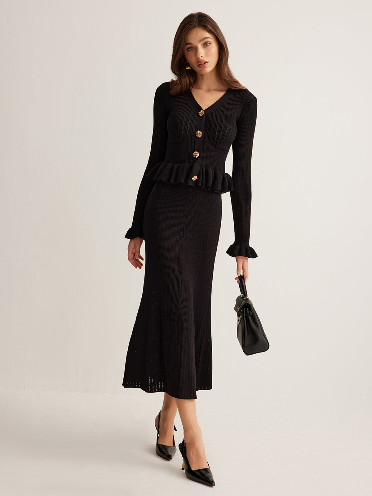 Emilia | Elegantes Pulloverkleid mit Rüschen