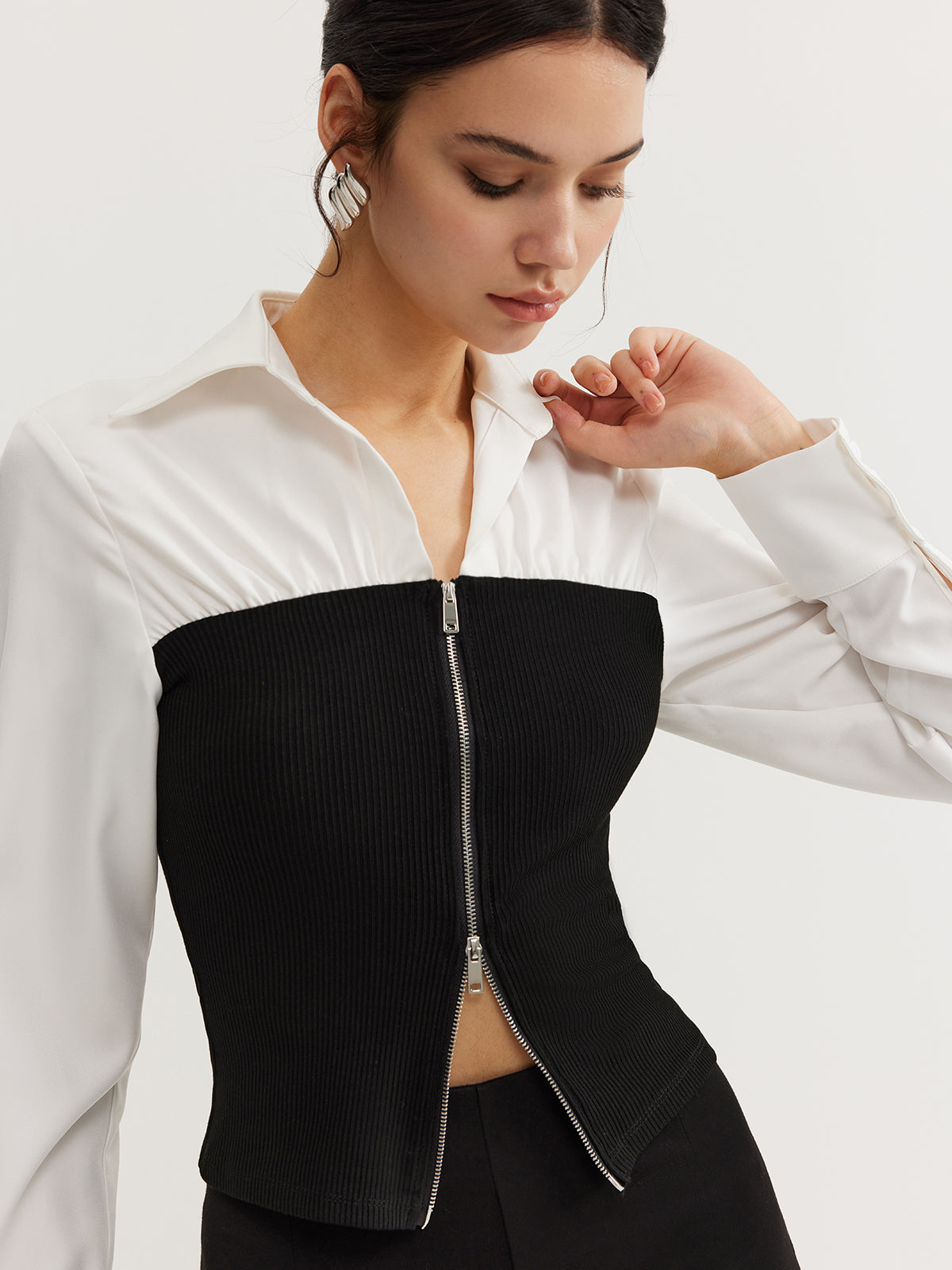 Max | Polo-Shirt mit Farbblock und Zwei-Wege-Reißverschluss