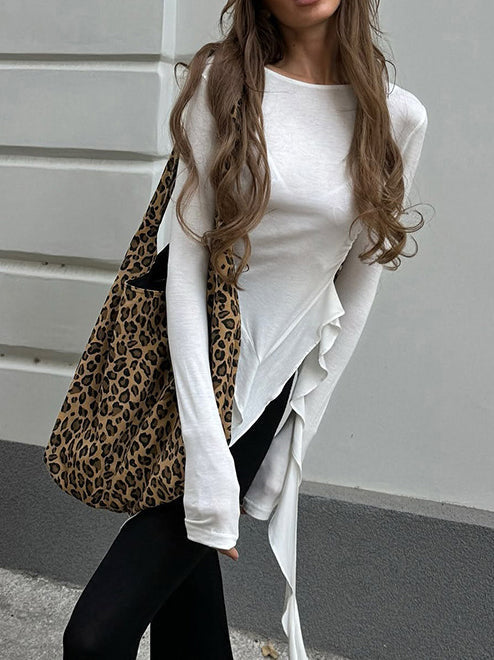 Clara | Fältchen-Rüschenshirt mit Fransen