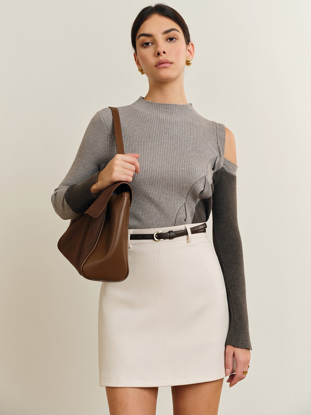 Clara | Lässiges Farbblock-Strickoberteil mit Ausschnitt