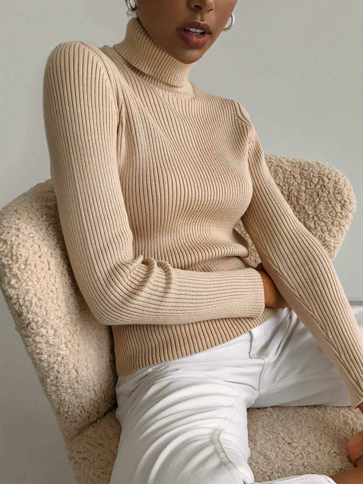 Leonie | Lässiger Turtleneck Strickpullover