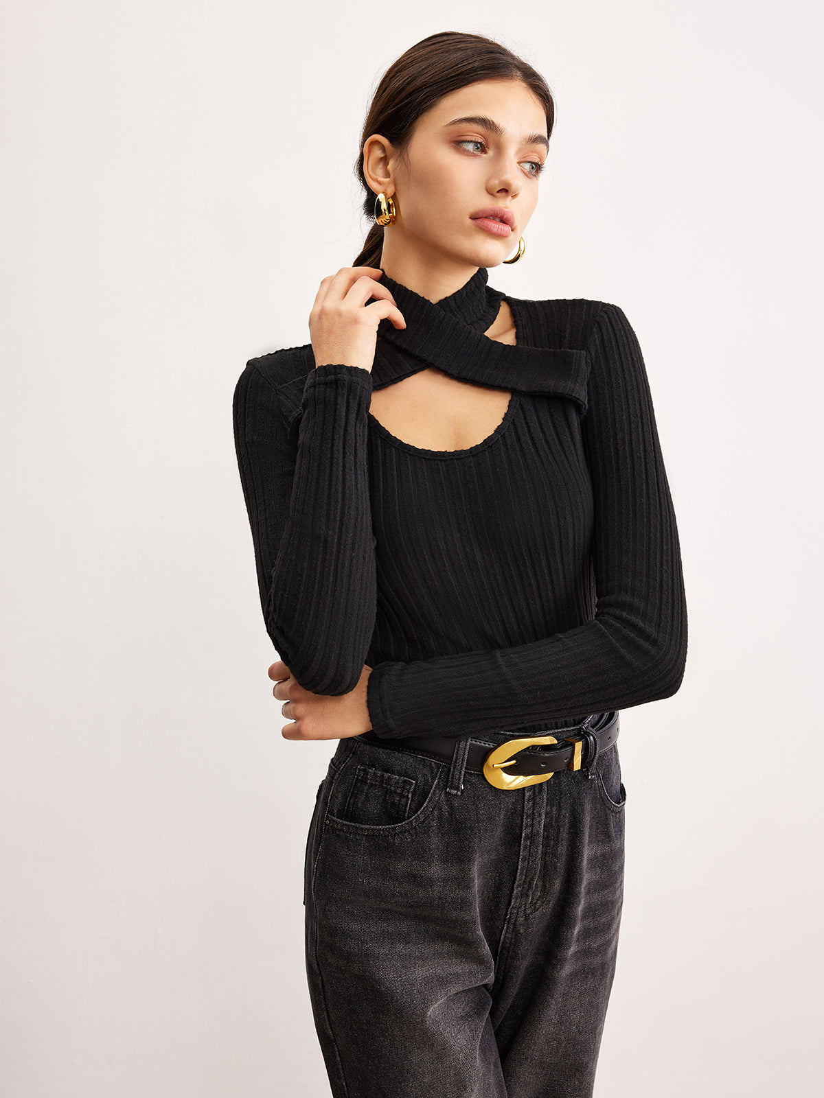 Clara | Criss Cross Neck Ripp-Top
